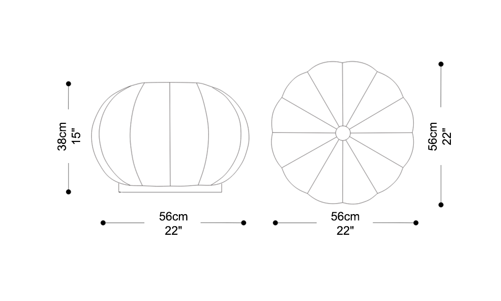 Image of the main dimensions of the product